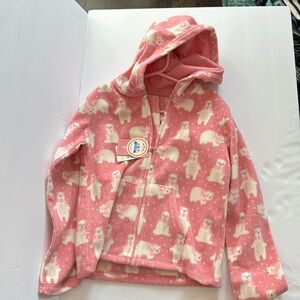 Gymboree girls fleece pink and white polar bear sweater jacket sweatshirt size 6